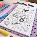 Kuromi kreativni set sa neon flomasterima