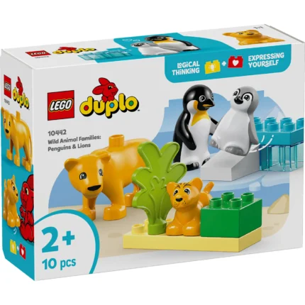 LEGO® DUPLO 10442 Porodice divljih životinja: pingvini i lavovi