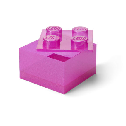 LEGO® kutija za odlaganje sa poklopcem (4): Svetlucavo roze