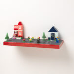 LEGO® polica sa podlogom za gradnju - crvena