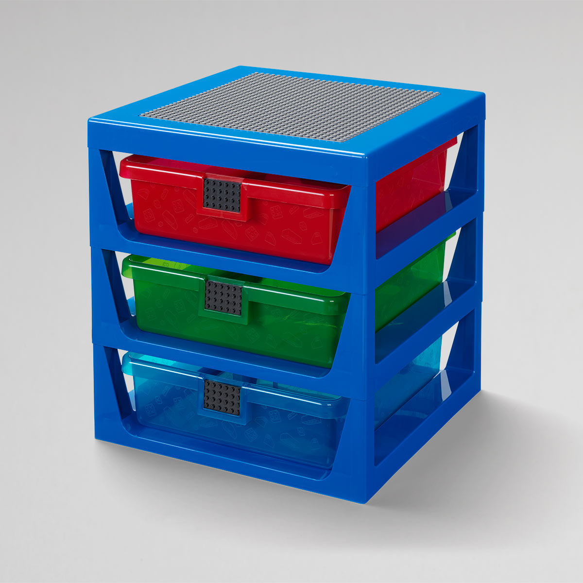 LEGO® polica sa 3 fioke i podlogom za gradnju – plava LEGO® polica sa 3 fioke i podlogom za gradnju – plava