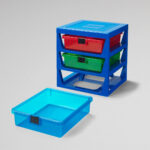 LEGO® polica sa 3 fioke i podlogom za gradnju – plava