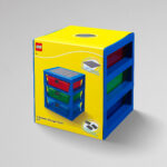 LEGO® polica sa 3 fioke i podlogom za gradnju – plava