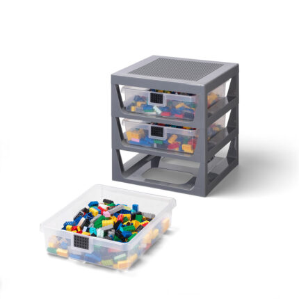 LEGO® polica sa 3 fioke i podlogom za gradnju - siva