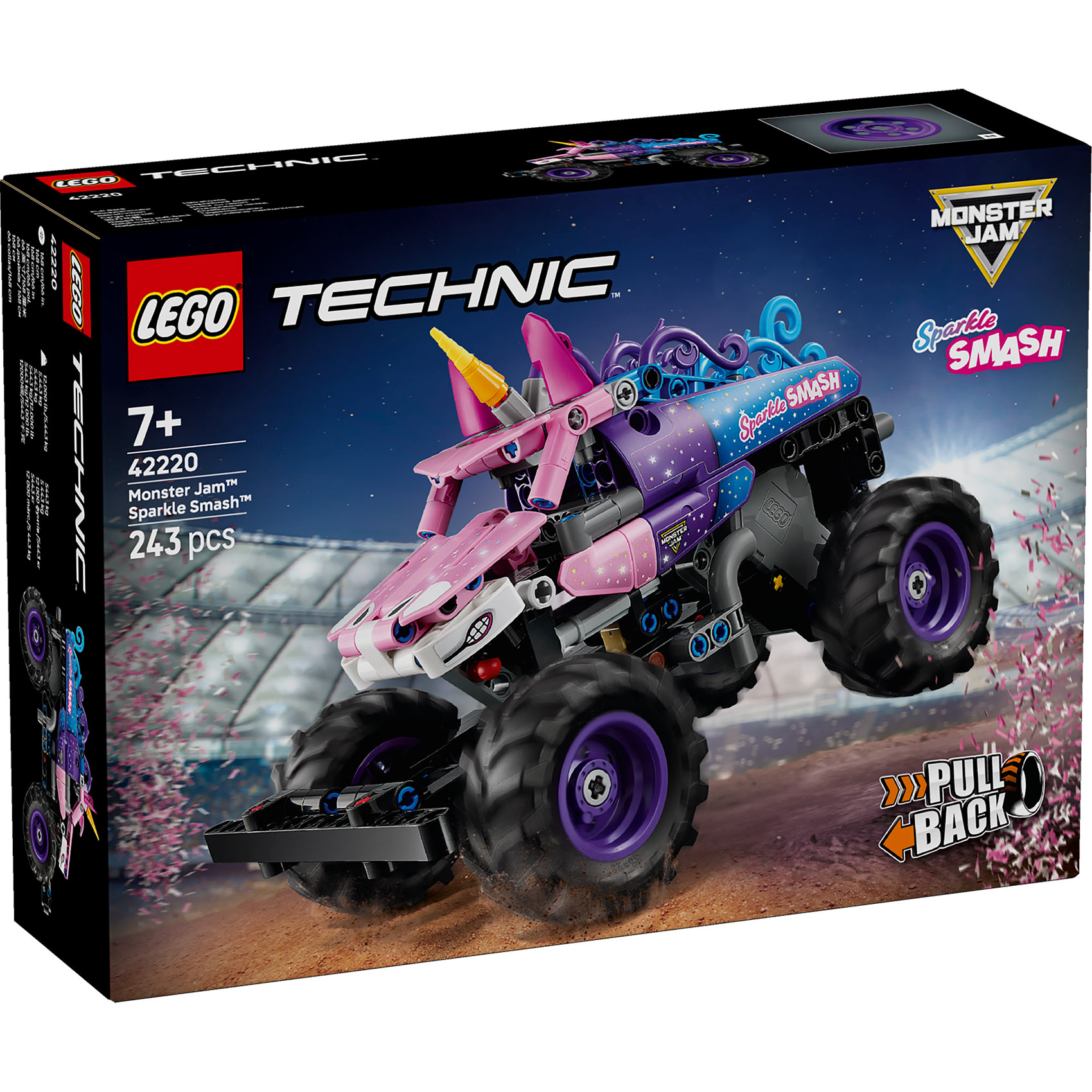 LEGO® Technic 42220 Monster Jam™ Sparkle Smash™ na povlačenje LEGO® Technic 42220 Monster Jam™ Sparkle Smash™ na povlačenje