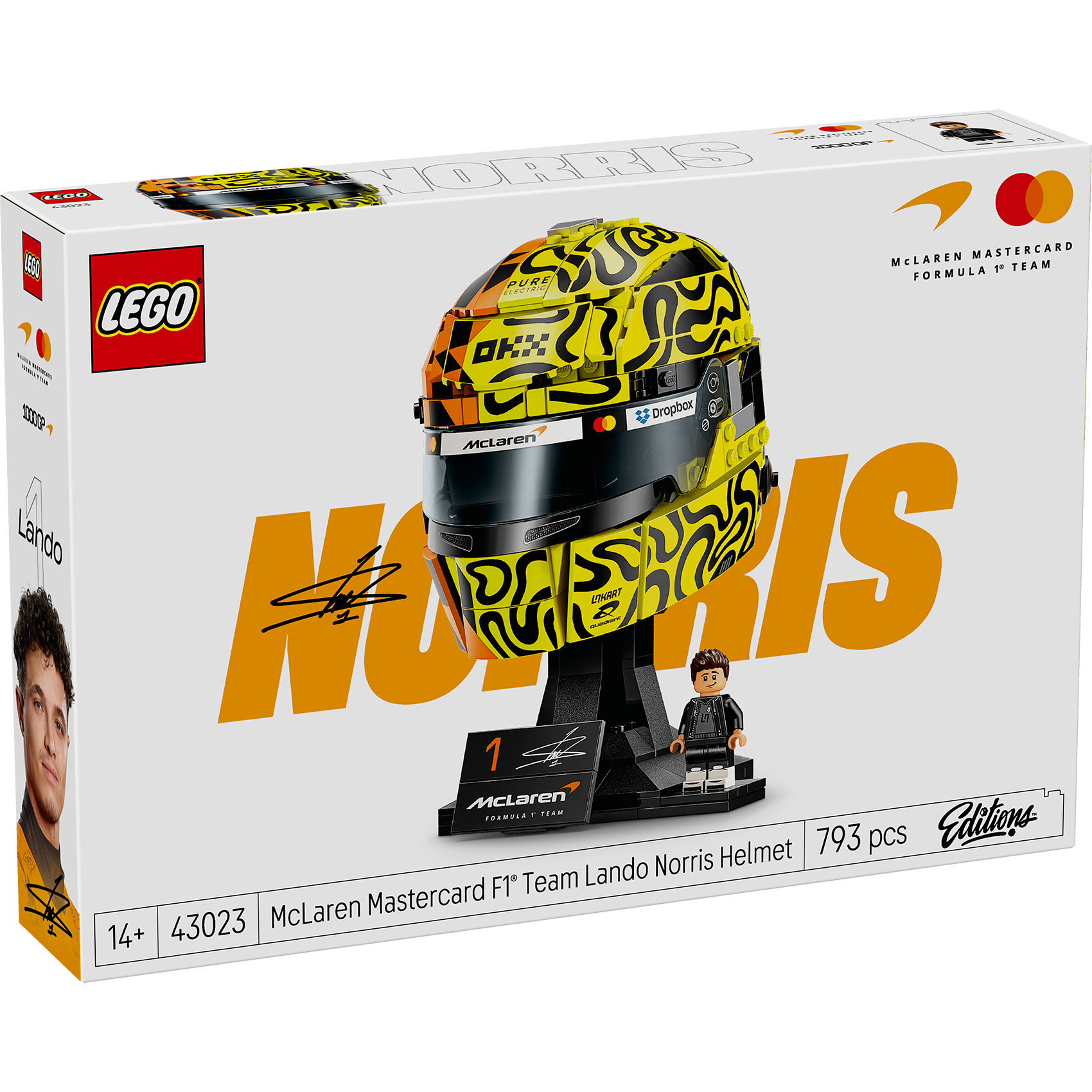LEGO® Editions 43023 McLaren Mastercard F1® Team kaciga Lando Norris LEGO® Editions 43023 McLaren Mastercard F1® Team kaciga Lando Norris
