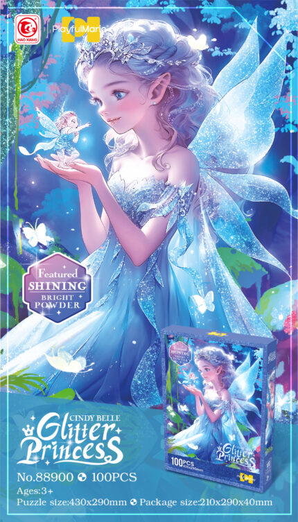 Puzzle svetlucave – plava princeza – 100 delova